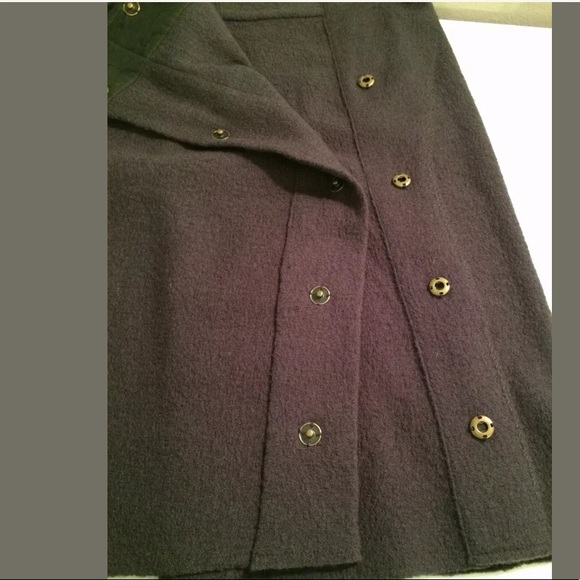 Anthropologie SPARROW Wrap & Snap Skirt Dark Green Wool Winter Knit A-Line - Picture 6 of 8